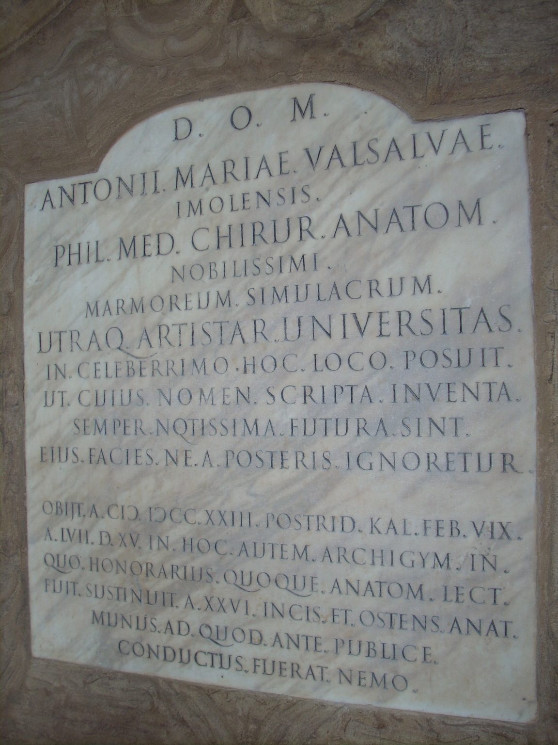 Antonio Maria Valsalva's memorial, Palazzo dell'Archiginnasio, Bologna (5).JPG